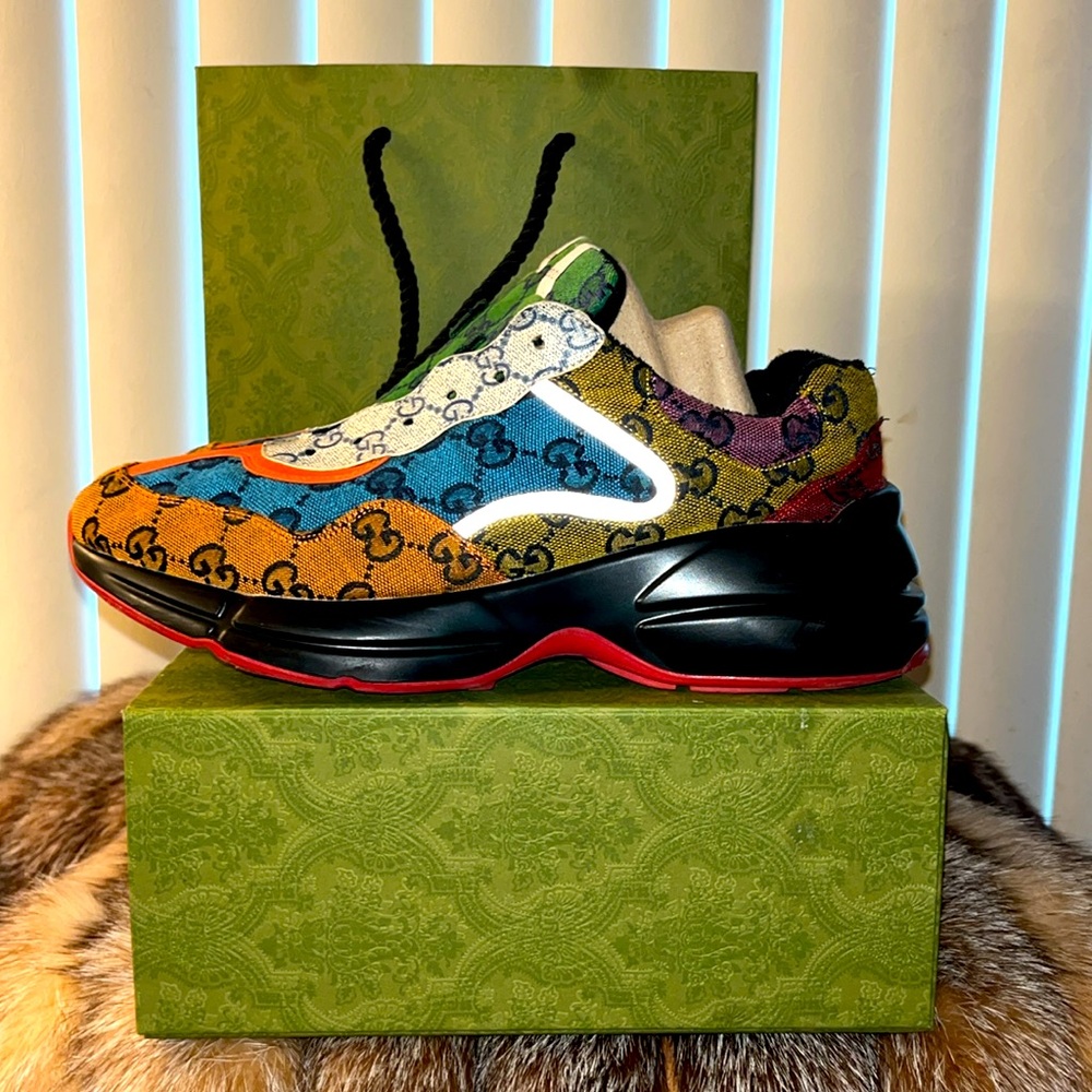 Gucci, luxurious multicolored men’s gym shoes, a rare find They’re sold out! - Picture 4 of 8